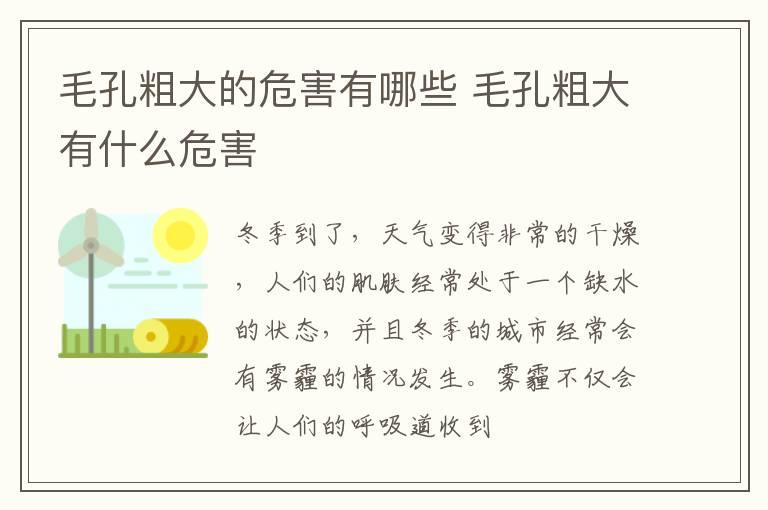 毛孔粗大的危害有哪些 毛孔粗大有什么危害