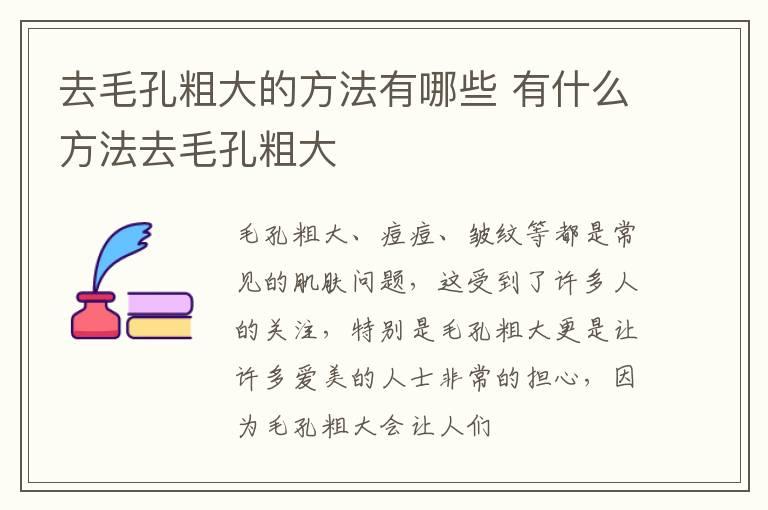 去毛孔粗大的方法有哪些 有什么方法去毛孔粗大