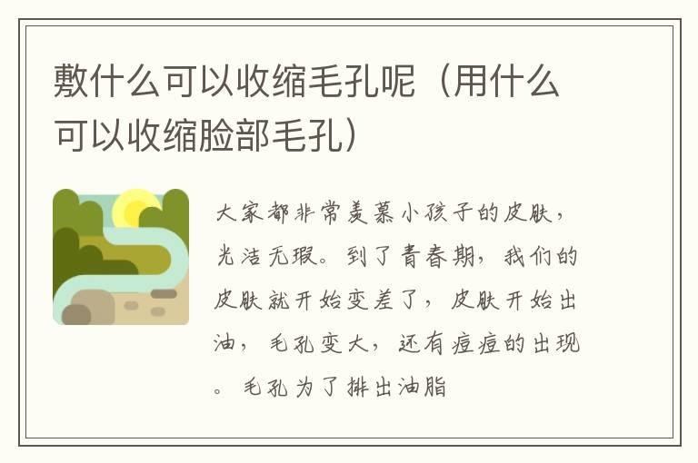 敷什么可以收缩毛孔呢（用什么可以收缩脸部毛孔）