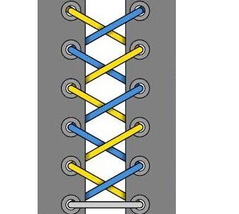 马丁靴鞋带尾部系法