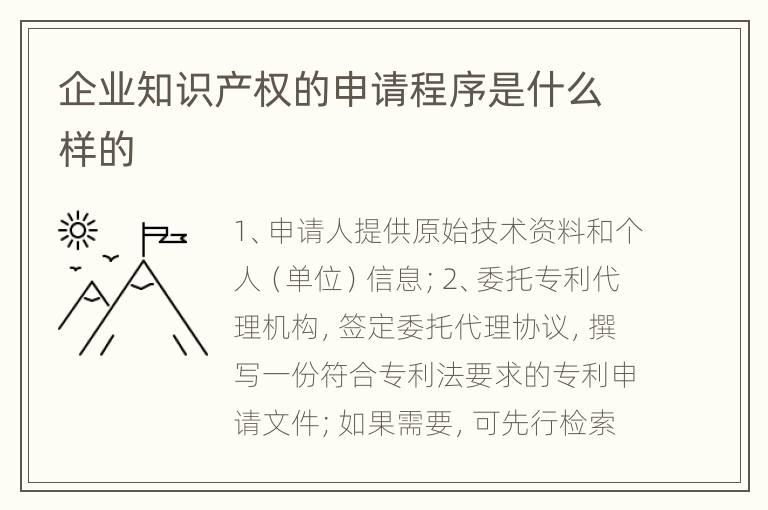 企业知识产权的申请程序是什么样的