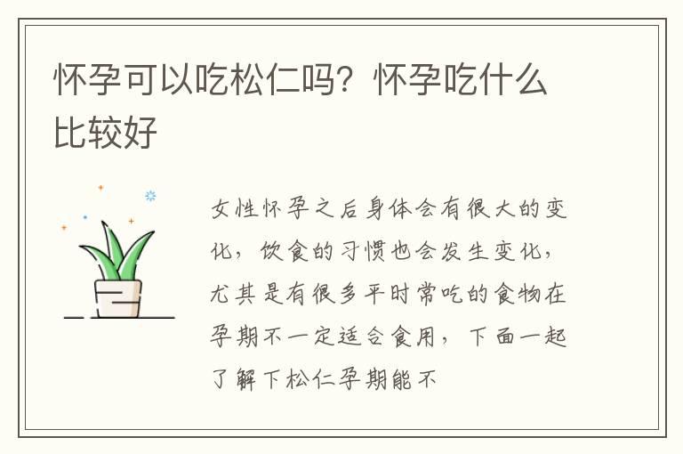 怀孕可以吃松仁吗？怀孕吃什么比较好