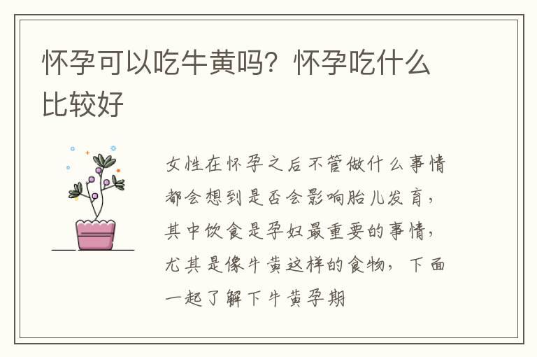 怀孕可以吃牛黄吗？怀孕吃什么比较好